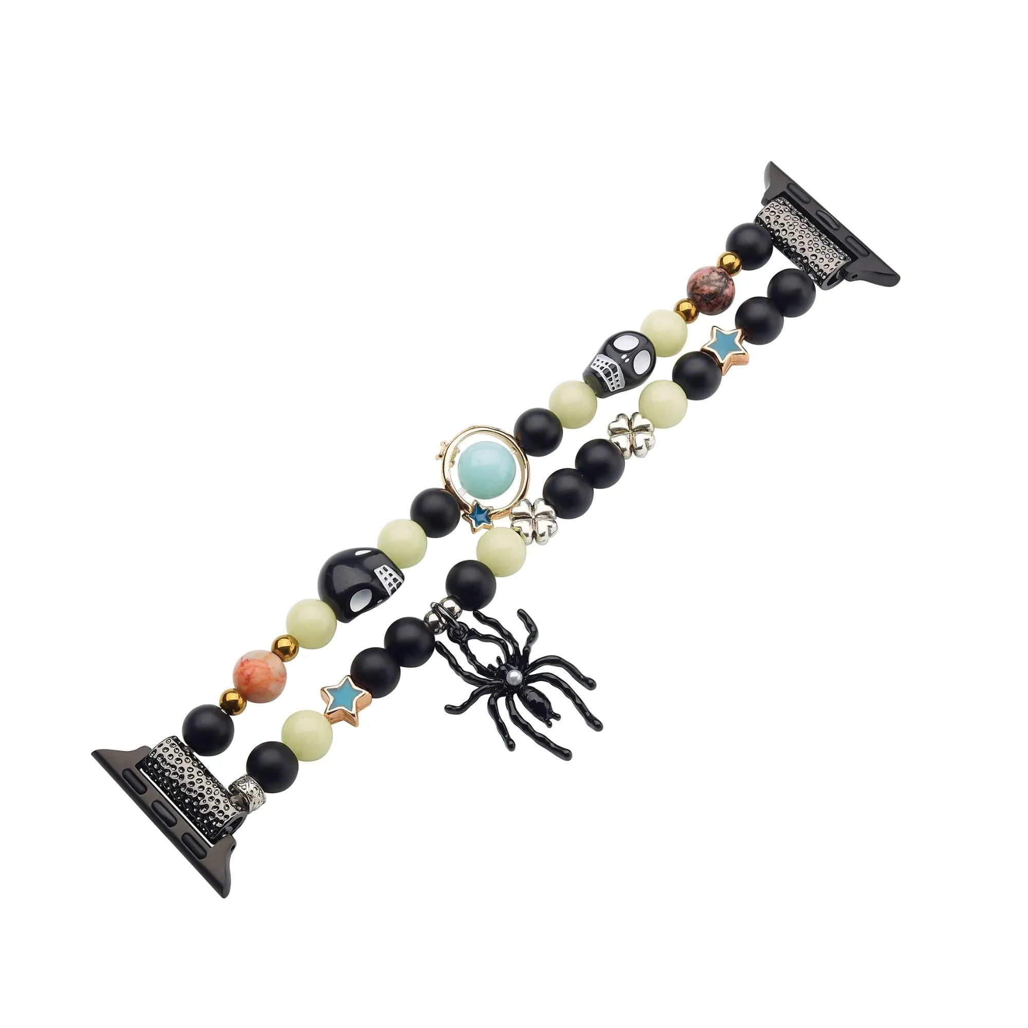 Spooky Spider Luminous Beaded Watch Band