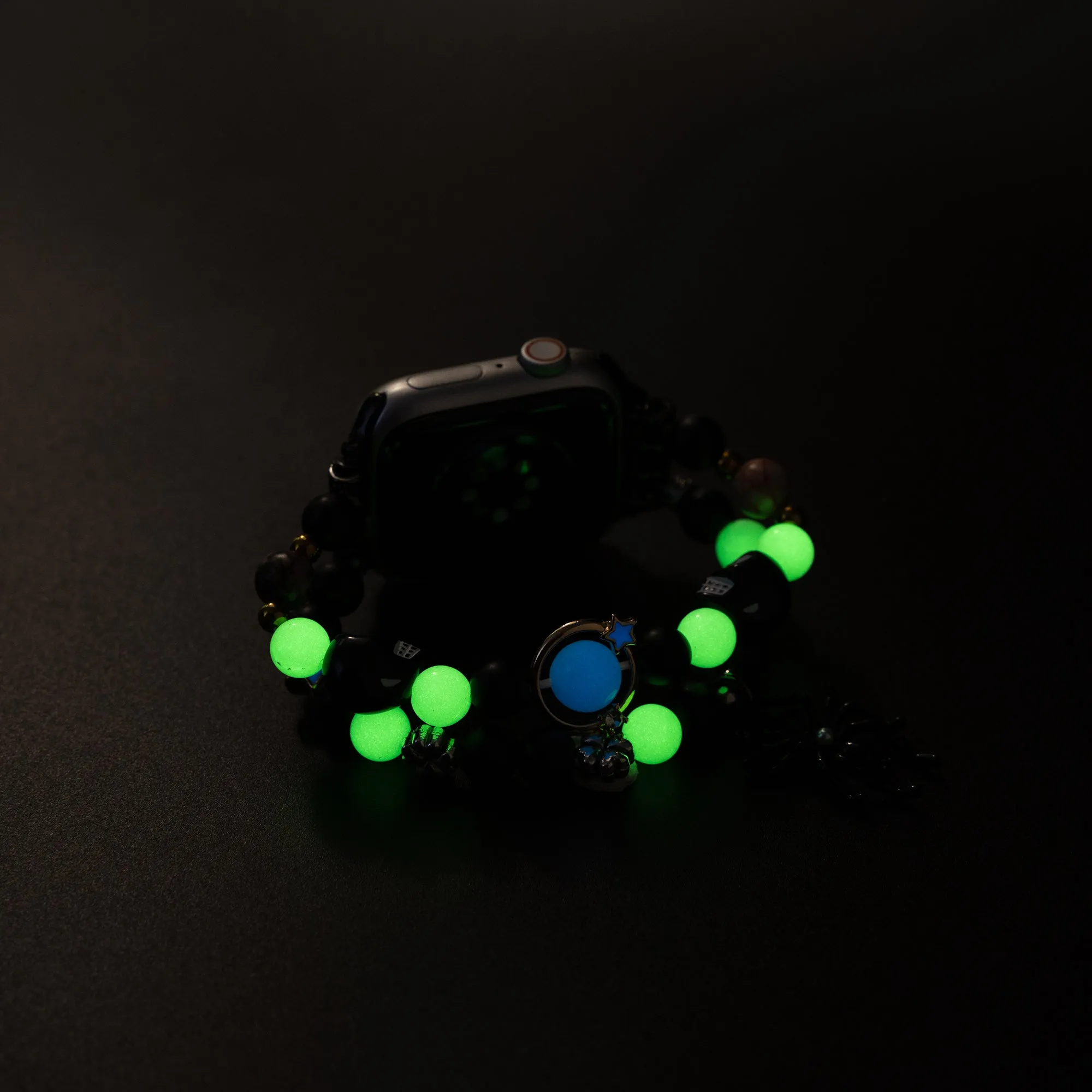 Spooky Spider Luminous Beaded Watch Band