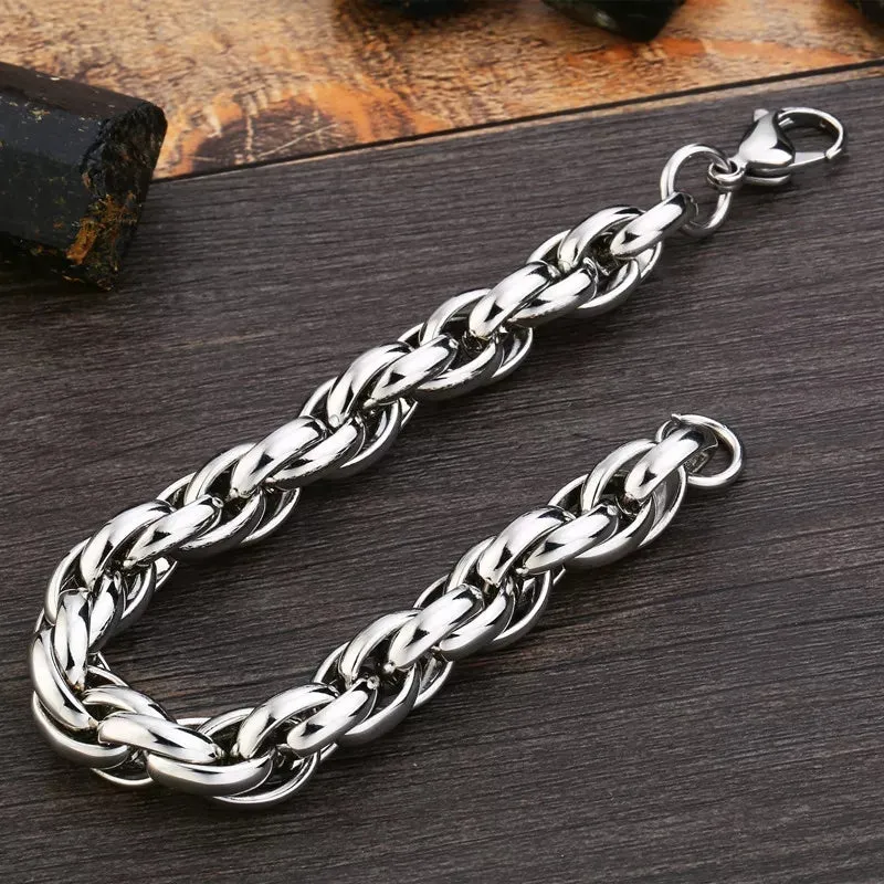 Stainless Steel 11mm Retro Chain Bracelet