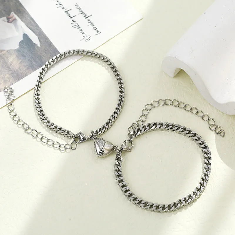 Stainless Steel Couple Magnet Couple Bracelet