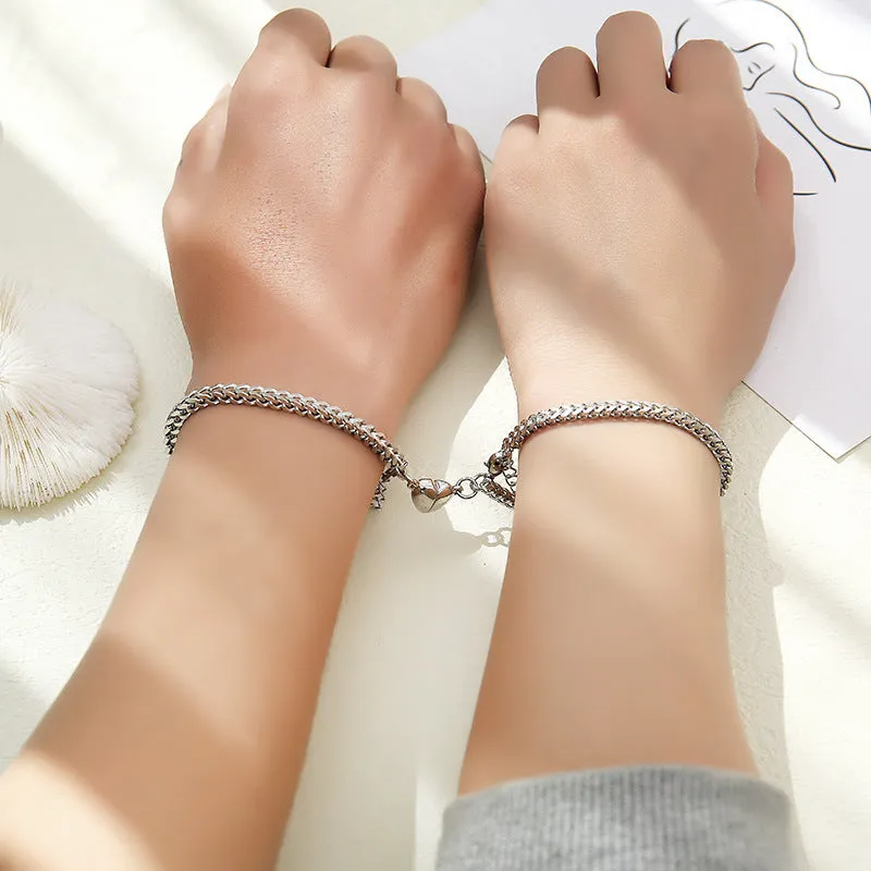 Stainless Steel Couple Magnet Couple Bracelet