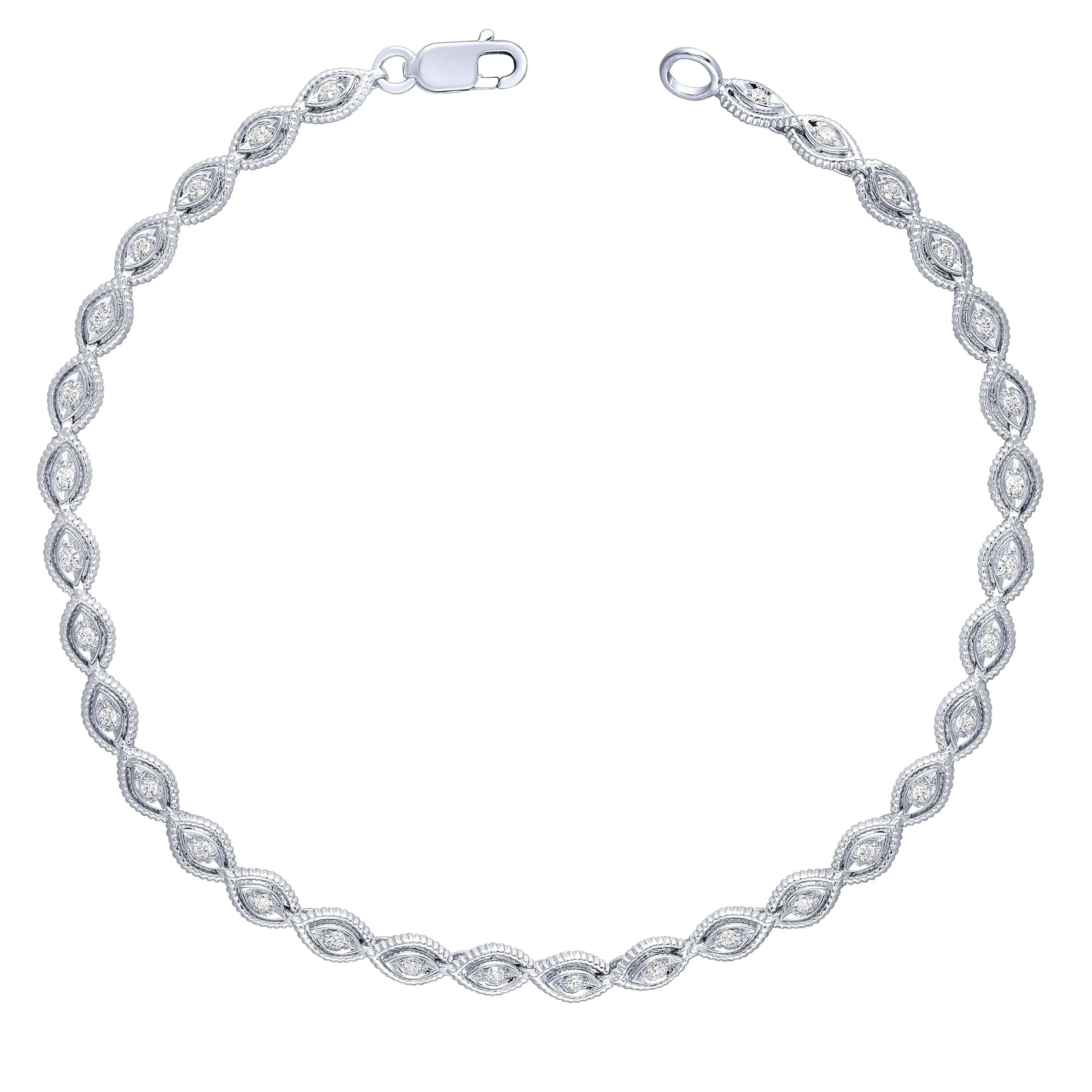 Sterling Silver 1/4Ctw Diamond Fashion Bracelet