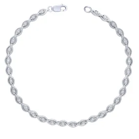 Sterling Silver 1/4Ctw Diamond Fashion Bracelet