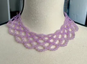 Sterling Silver 925 Polished Amethyst Bead Bib Collar Peter Pan Necklace