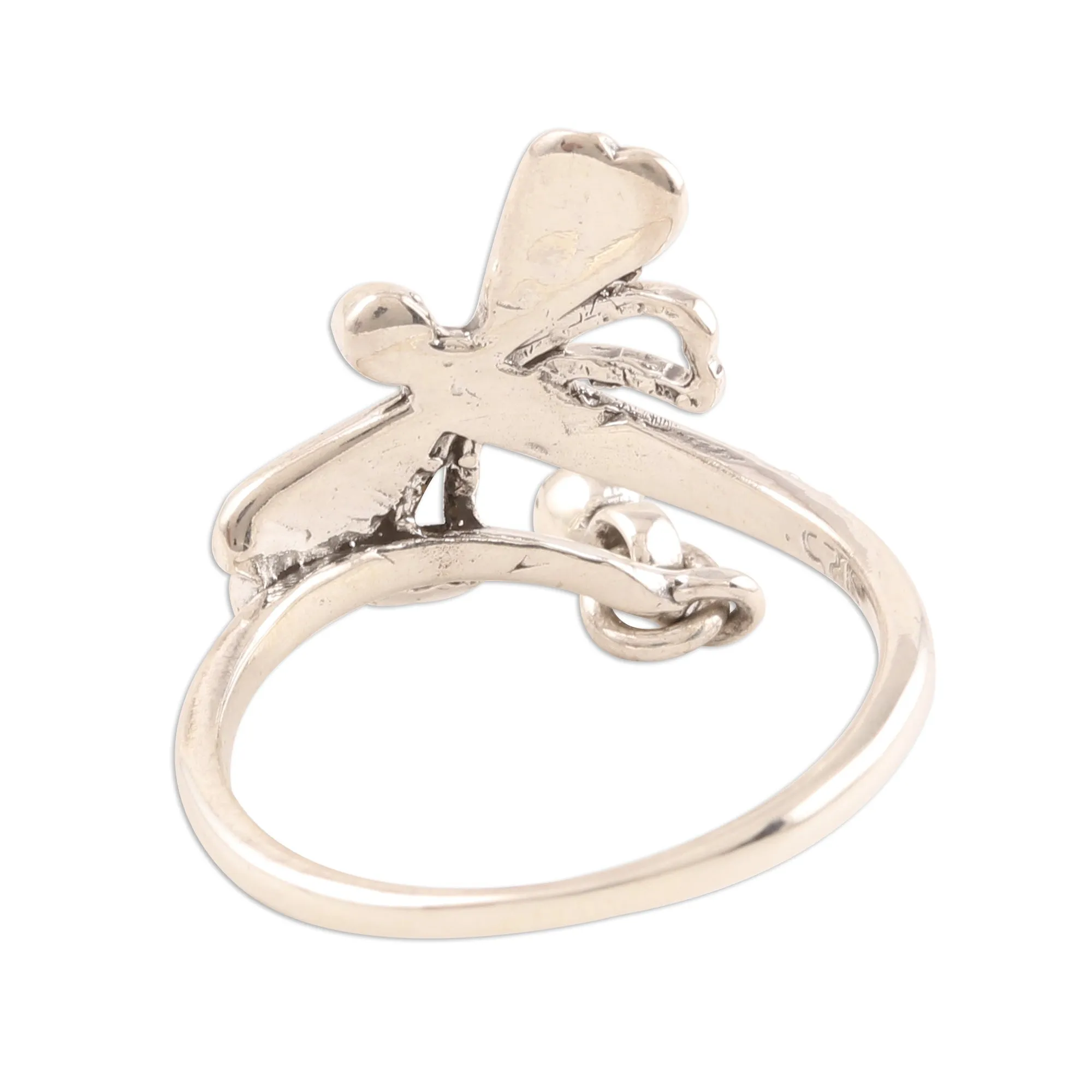 Sterling Silver Dragonfly Cocktail Ring from India - Dragonfly Fantasy | NOVICA