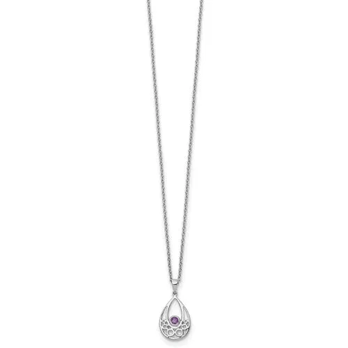 Sterling Silver White Ice Amethyst Necklace