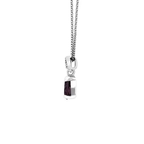 Sterlingsilber 0,24 CT Amethyst & Markasit Februar 45cm Halskette