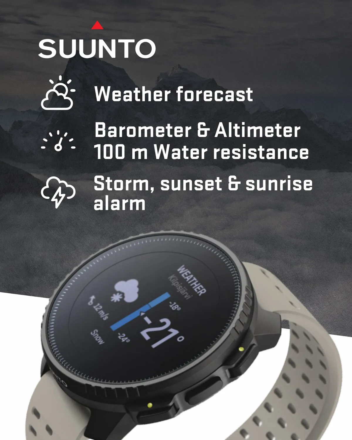 Suunto Vertical Adventure GPS Watch, All Black, Large Screen, Offline Maps with Wearable4U Power Bank SQ Bundle