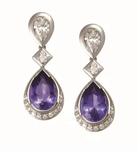 Tanzanite Diamond Drops