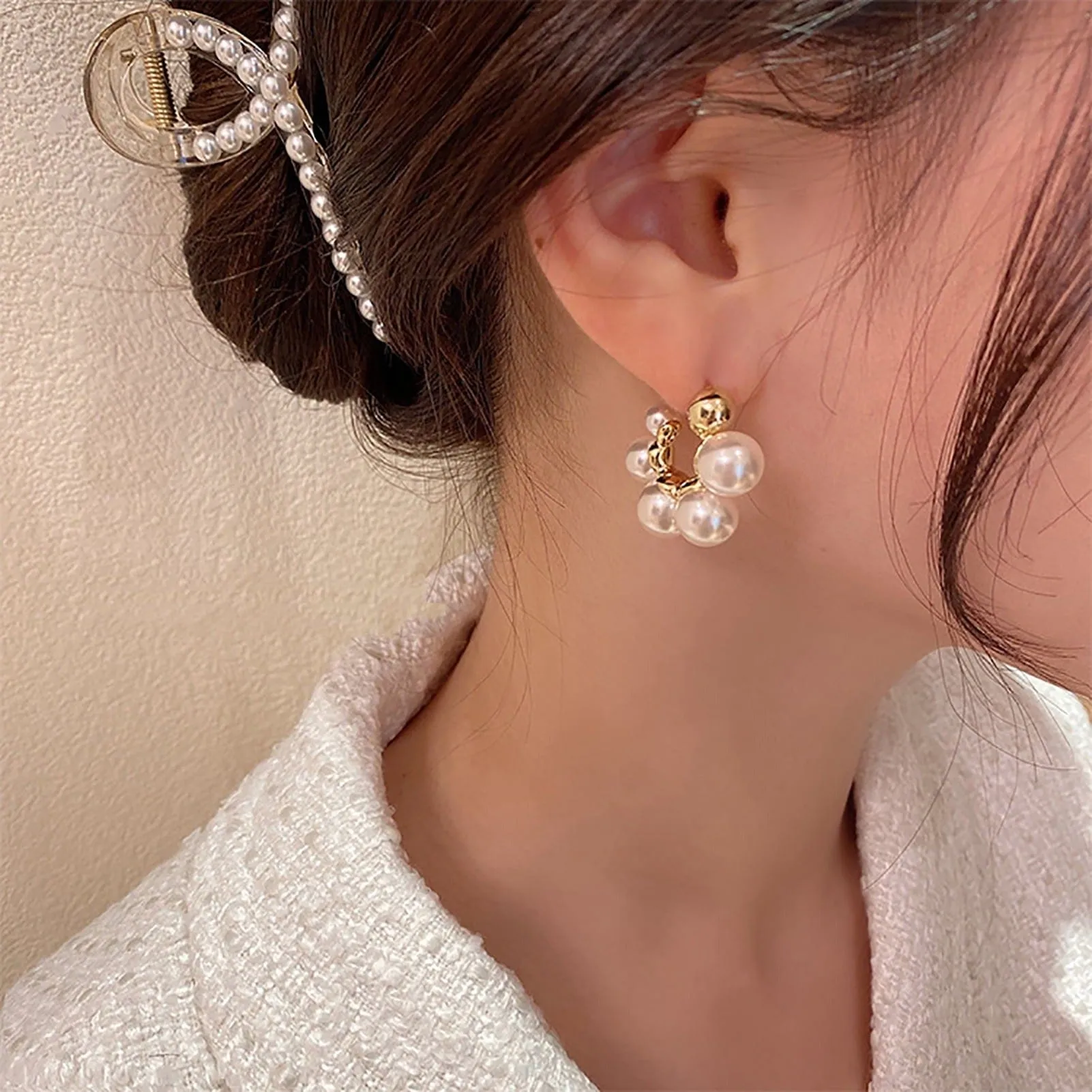 TE9990 Pearl Bubble Earrings