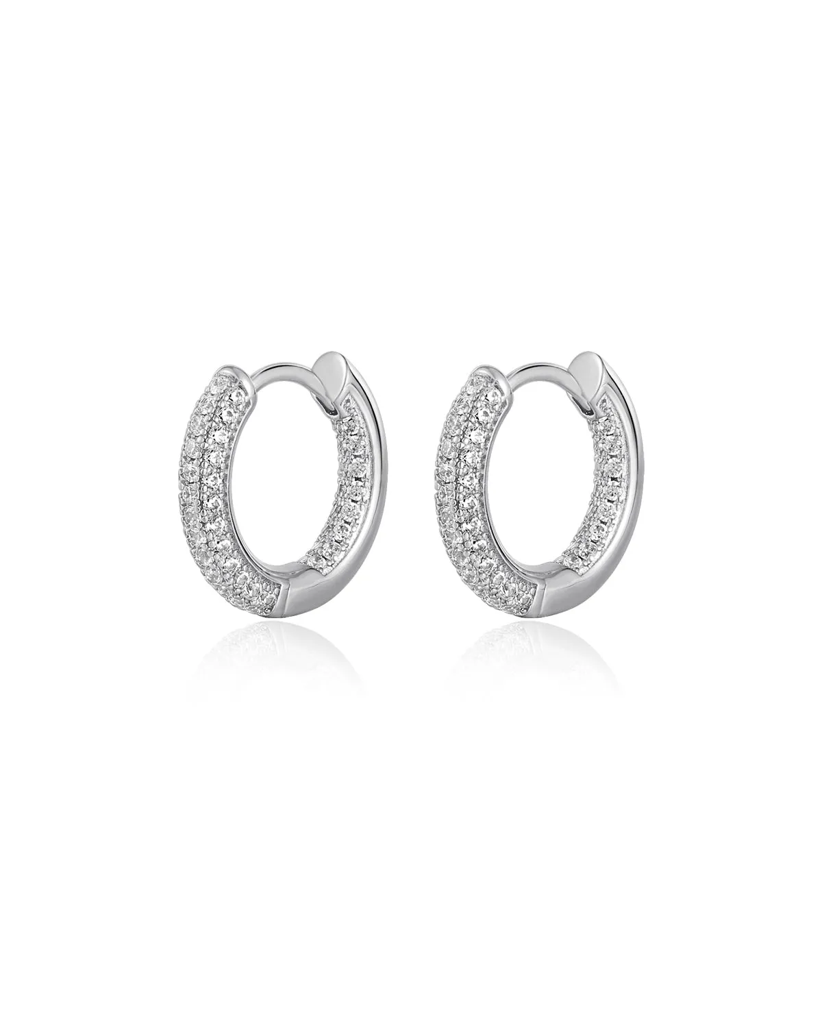 The Reversible Mini Amalfi Hoops- Silver