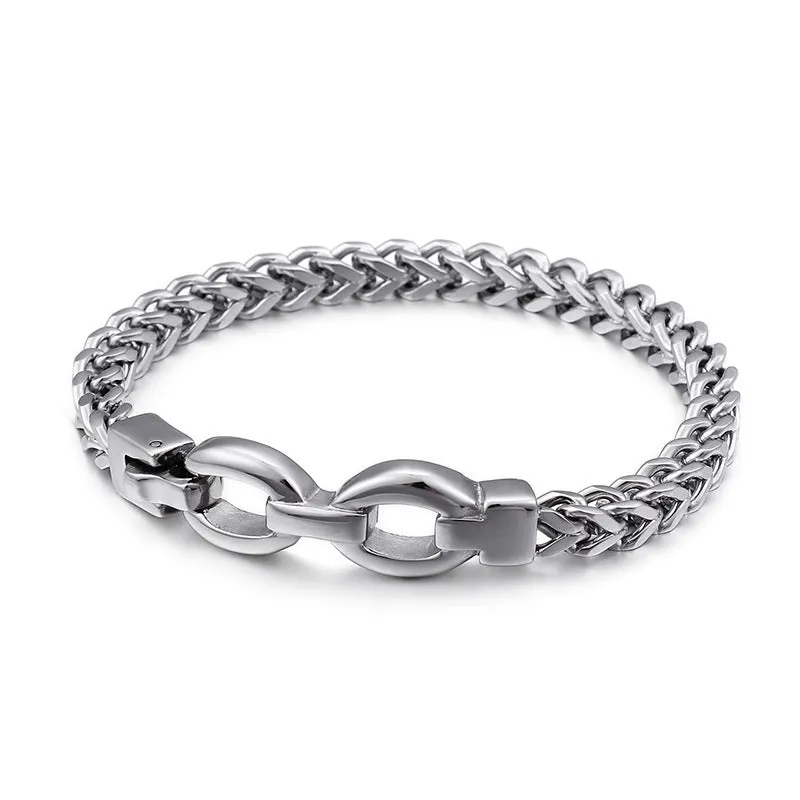 Titanium Steel Simple Men's Bracelet - Fashionable Stainless Steel Jewelry