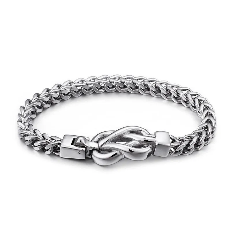 Titanium Steel Simple Men's Bracelet - Fashionable Stainless Steel Jewelry