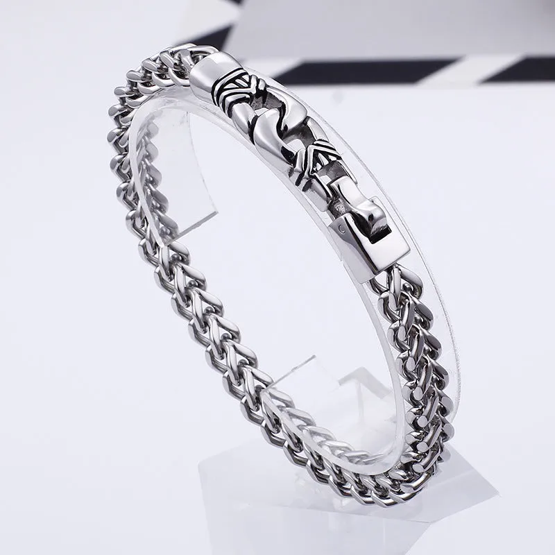 Titanium Steel Simple Men's Bracelet - Fashionable Stainless Steel Jewelry