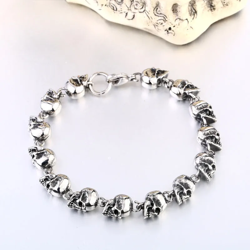 Titanium Steel Skull Bracelet for Men - Retro Punk Chain Jewelry Wholesale