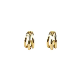 Trio Hollow Hoop Gold Earrings