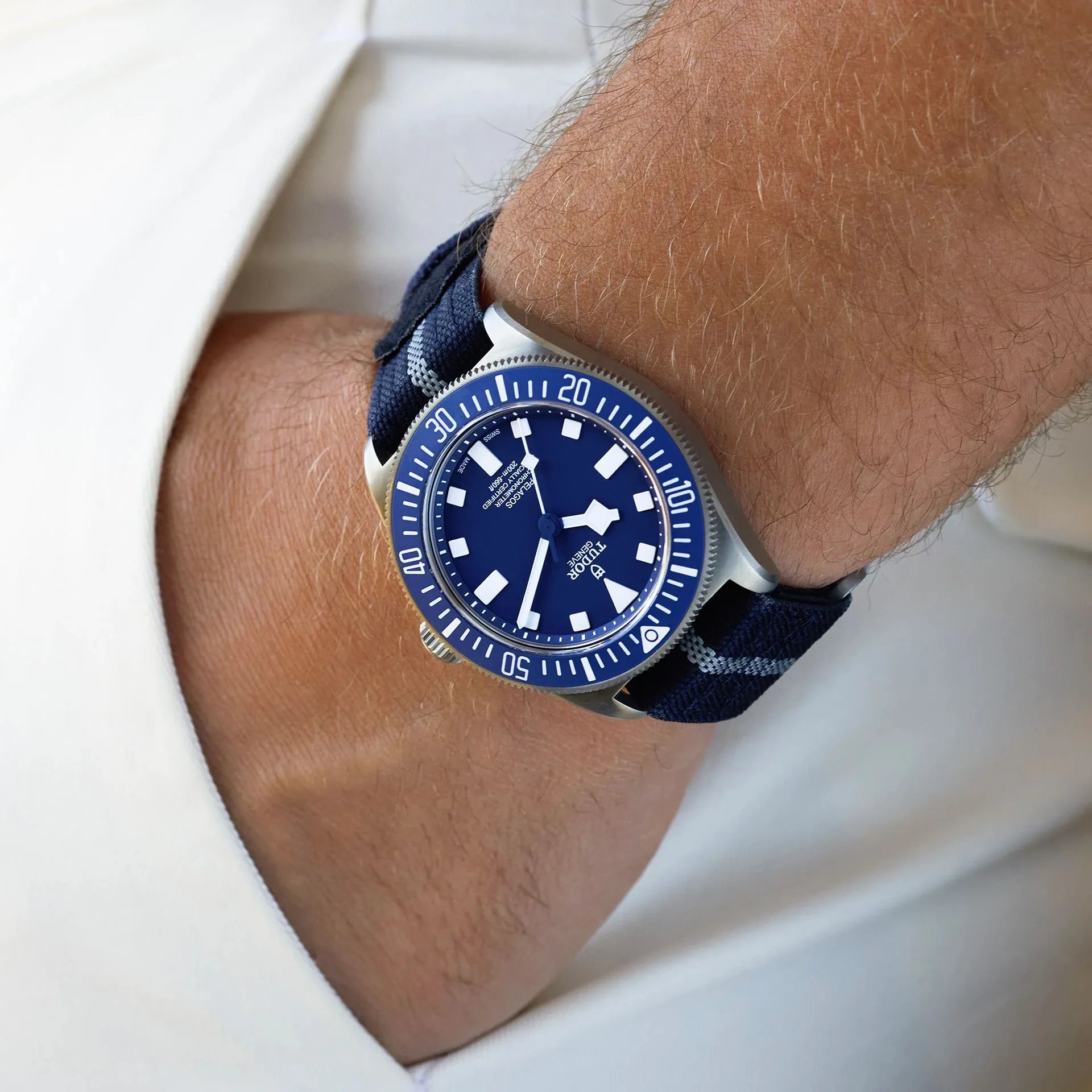 TUDOR Pelagos FXD 42mm Titanium Case, Navy Dial, Fabric Bracelet (M25707B/24-0001)