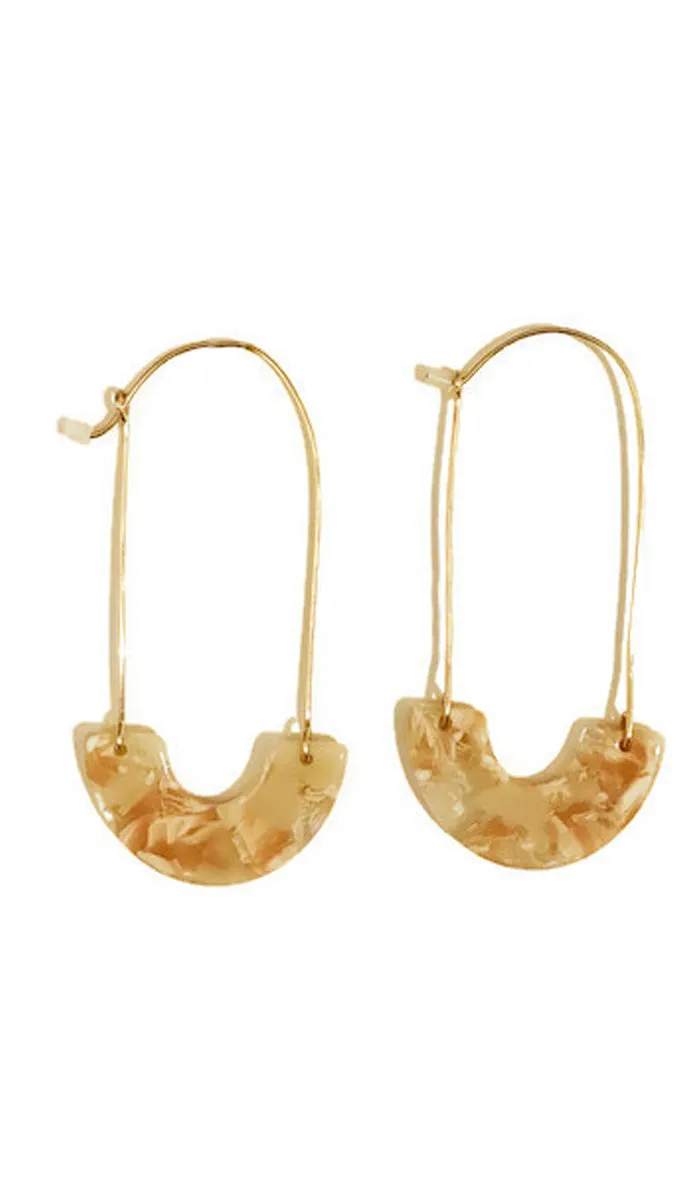 Tully Tortoise Long Hoop Earrings