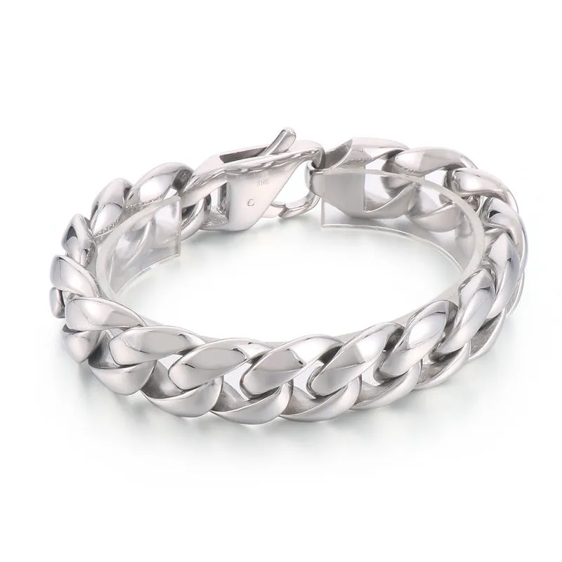 Urban Chic Titanium Steel Cuban Chain Bracelet for Men - Simple and Stylish Jewelry