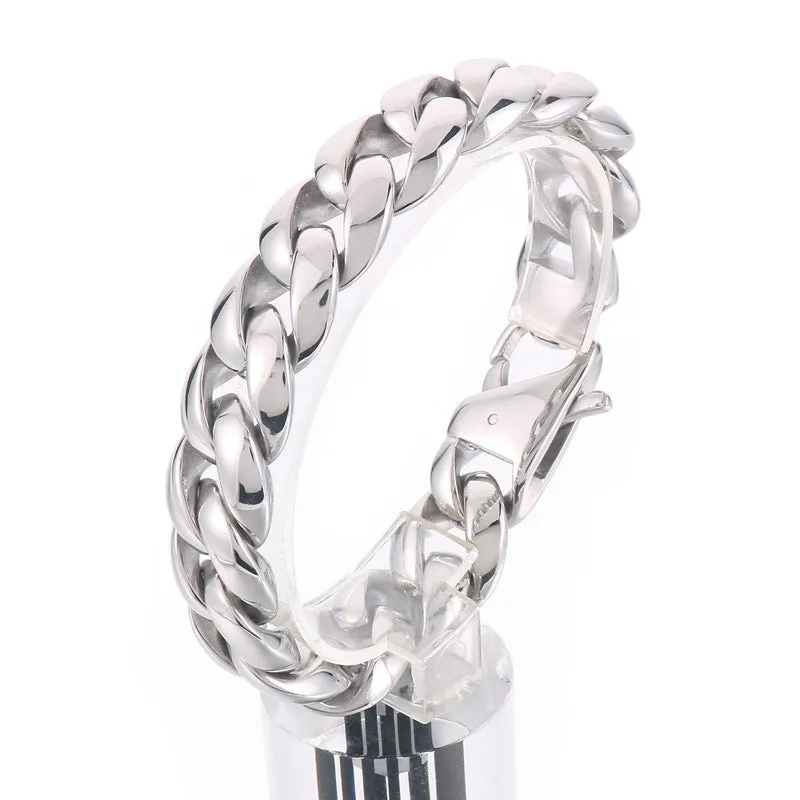 Urban Chic Titanium Steel Cuban Chain Bracelet for Men - Simple and Stylish Jewelry