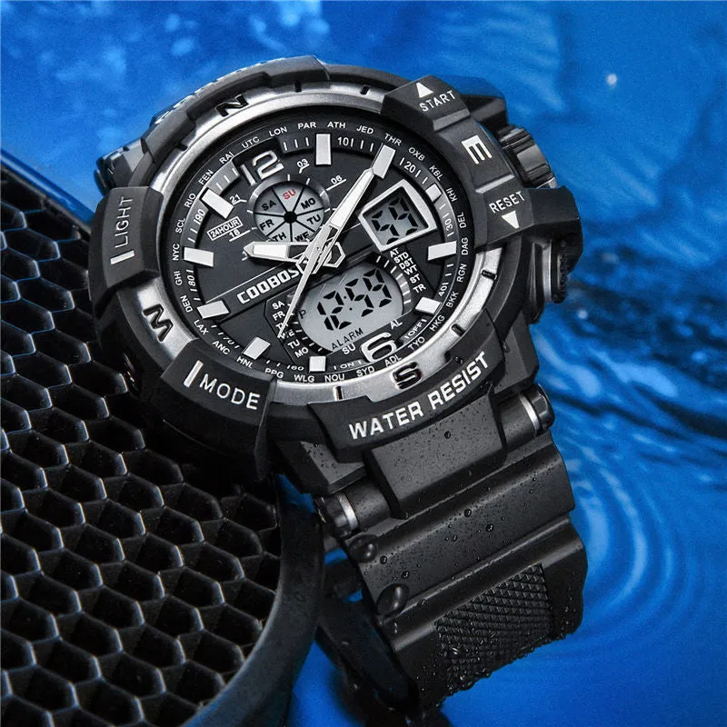 Waterproof Watch Male Student Teenagers Adult Outdoor Double Display Electronic Watch