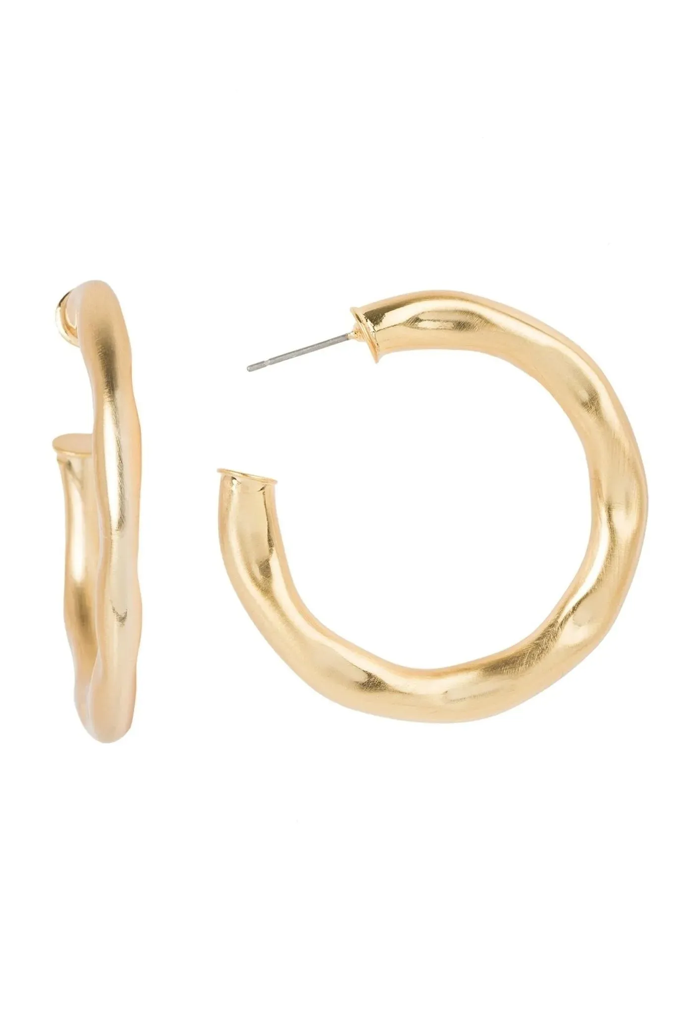 Wavy Gold Hoop Earrings