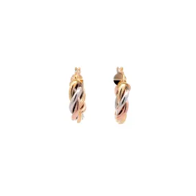 WD1149 Tri Color Gold Twist Hoop 3/4"