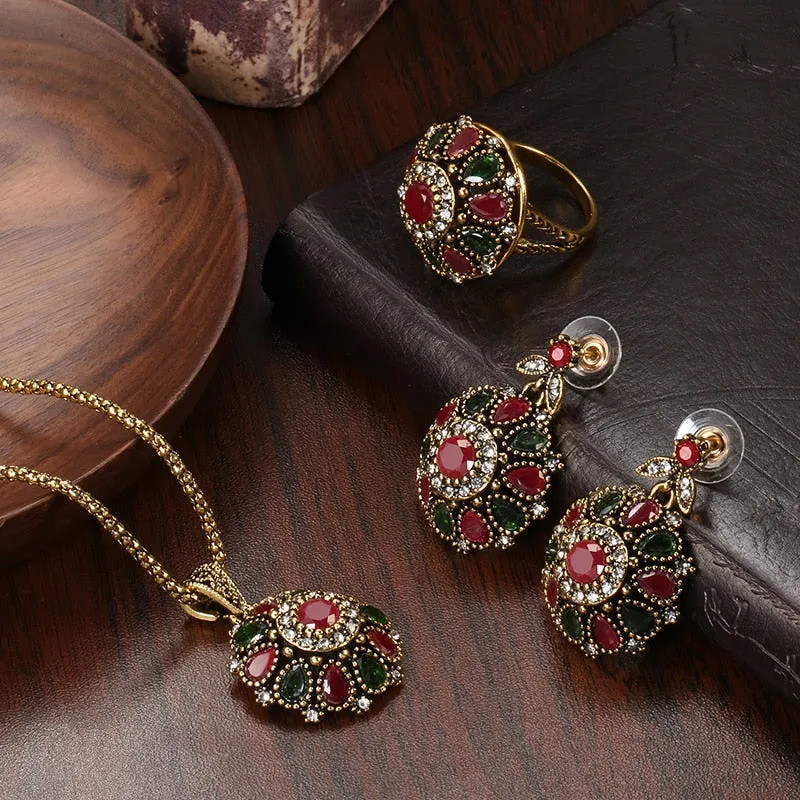 Wedding Jewelry Fashion Crystal Ball Jewelry Set for Bridal with Zircon in Silver Color