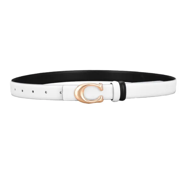 White Women Genuine Leather Belt 白色女士真皮皮带 KCBELT1055a