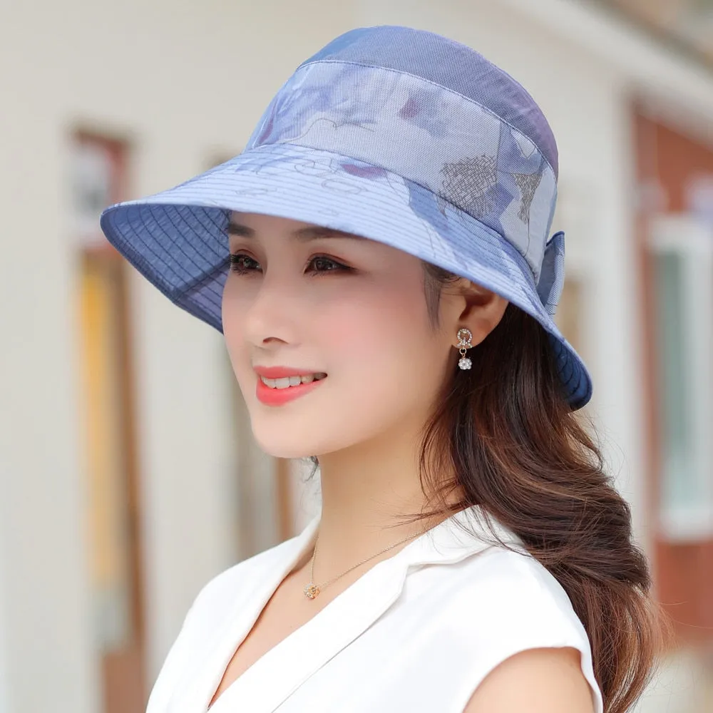 Woman Summer Hats With Visor Hat Fashion Flower Design Sun Hat Travel Bucket Hat