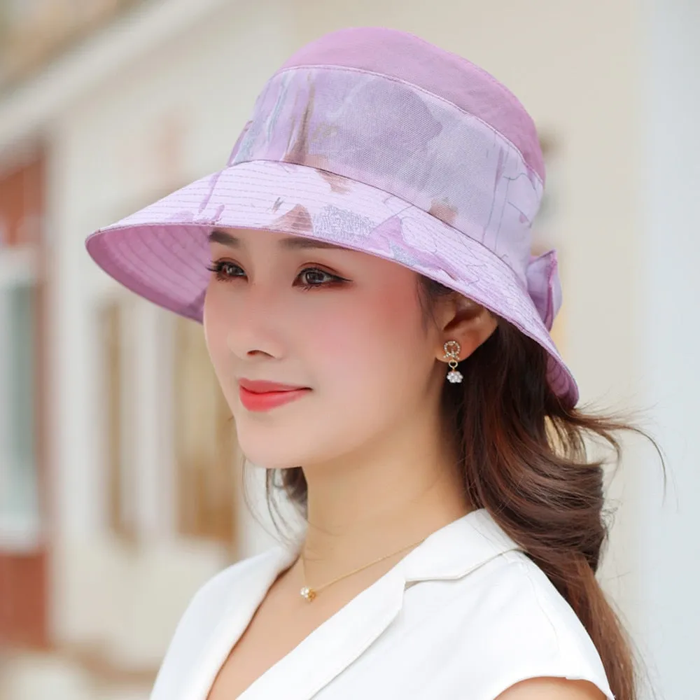 Woman Summer Hats With Visor Hat Fashion Flower Design Sun Hat Travel Bucket Hat