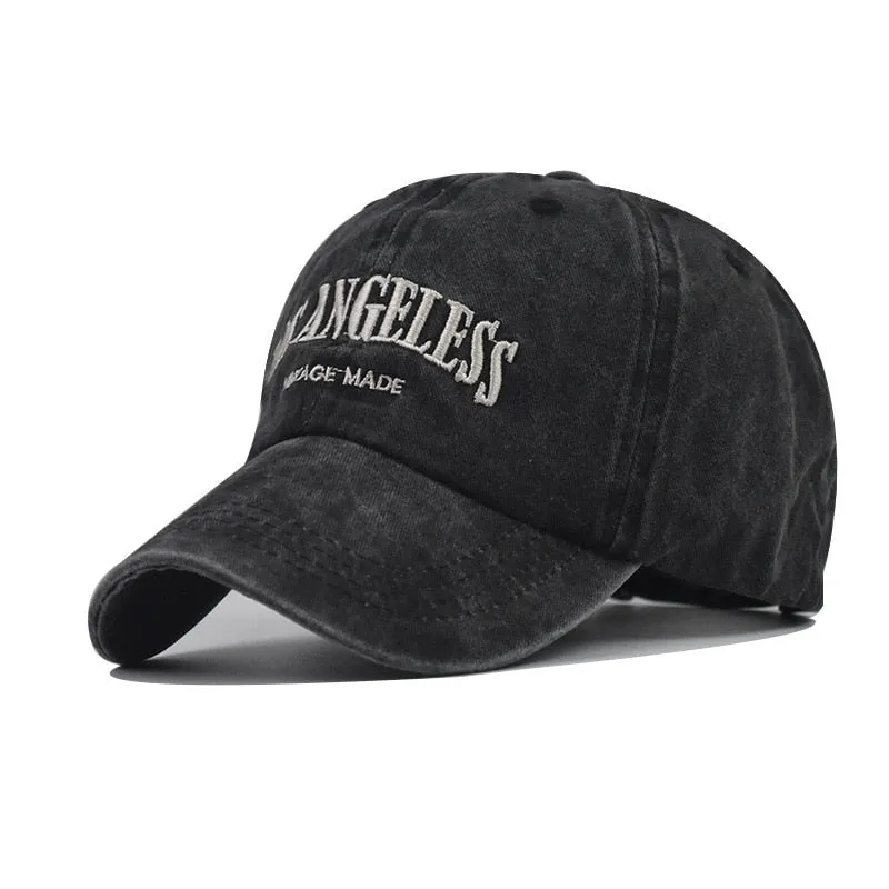 Women Baseball Cap Summer Denim Hats Men Spring LOS ANGELESS Embroidery Baseball Hats Cotton Outdoor Vintage Visor Casual Cap