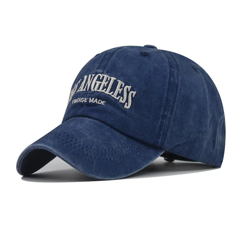 Women Baseball Cap Summer Denim Hats Men Spring LOS ANGELESS Embroidery Baseball Hats Cotton Outdoor Vintage Visor Casual Cap