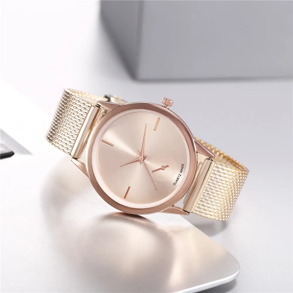 Women's Korean-Style Exquisite Creative Plastic Mesh Quartz Watch