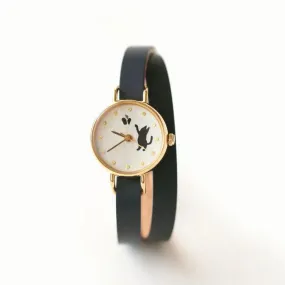 Women's Wristwatch - Cat and Butterfly, Japanese handmade wrist watch