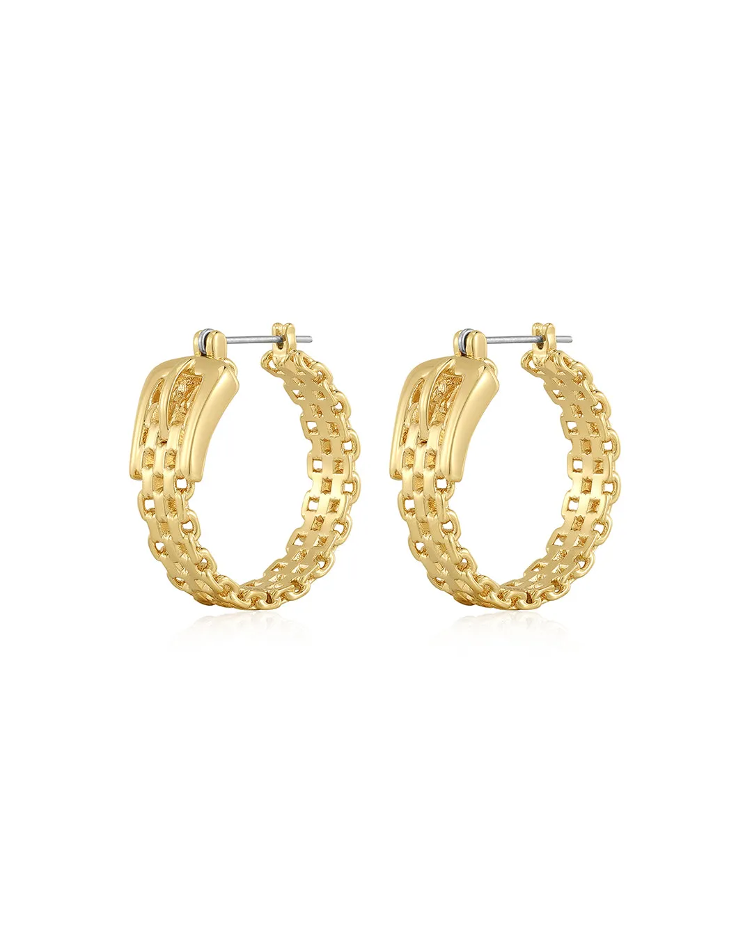 Woven Buckle Hoops- Gold