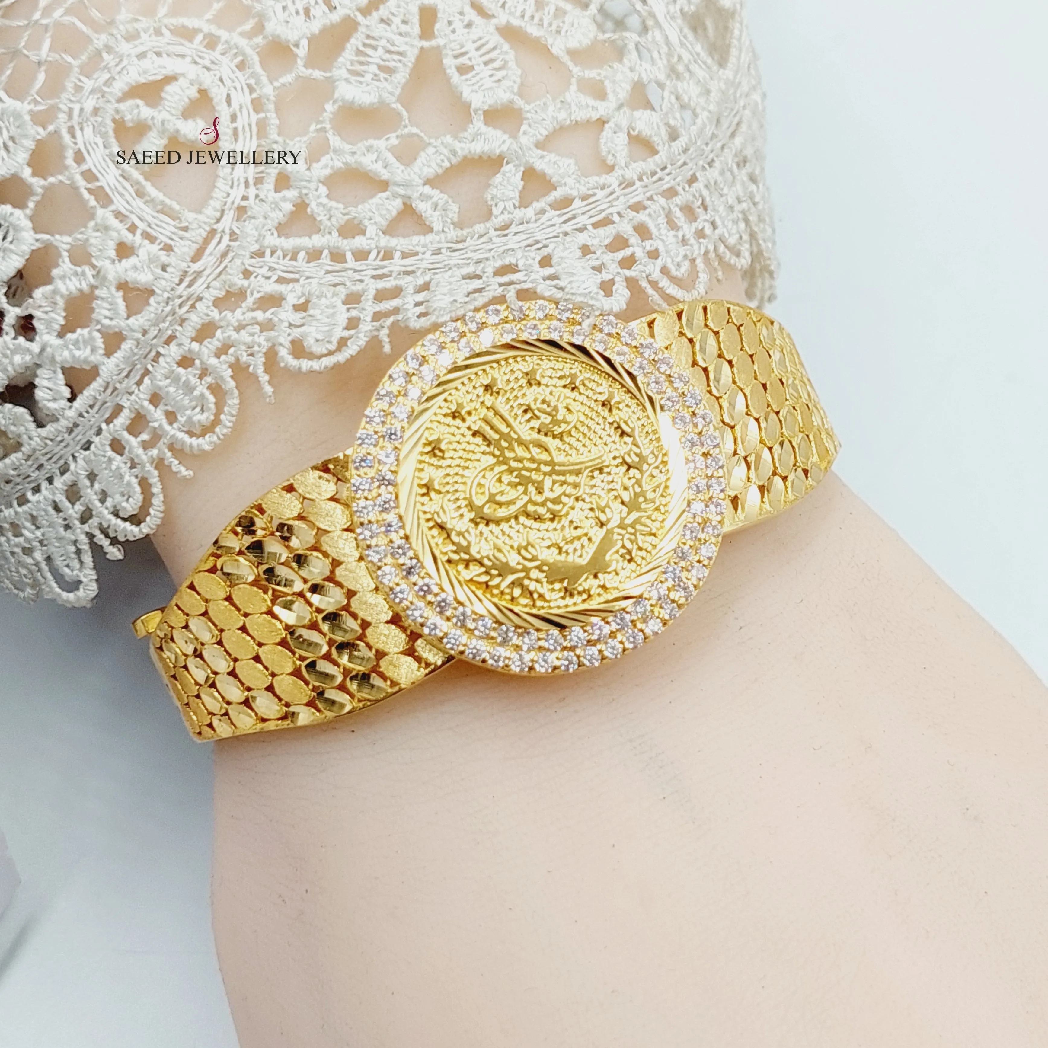 Zircon Studded Rashadi Bangle Bracelet